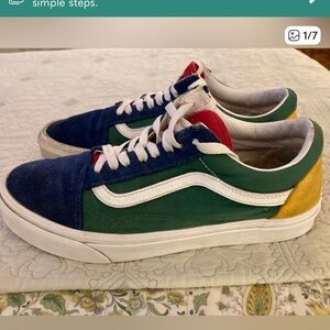 VANS OLD SKOOL Green/Blue/Yellow Shoes Mens/Wms Skater Suede/Canvas